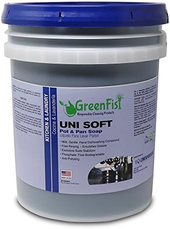 Greenfist Unisoft מטבח מסחרי כלים מסחריים סיר חומר ניקוי וסבון סבון פאן [מרוכז] שימוש קל או כבד, דלי 5